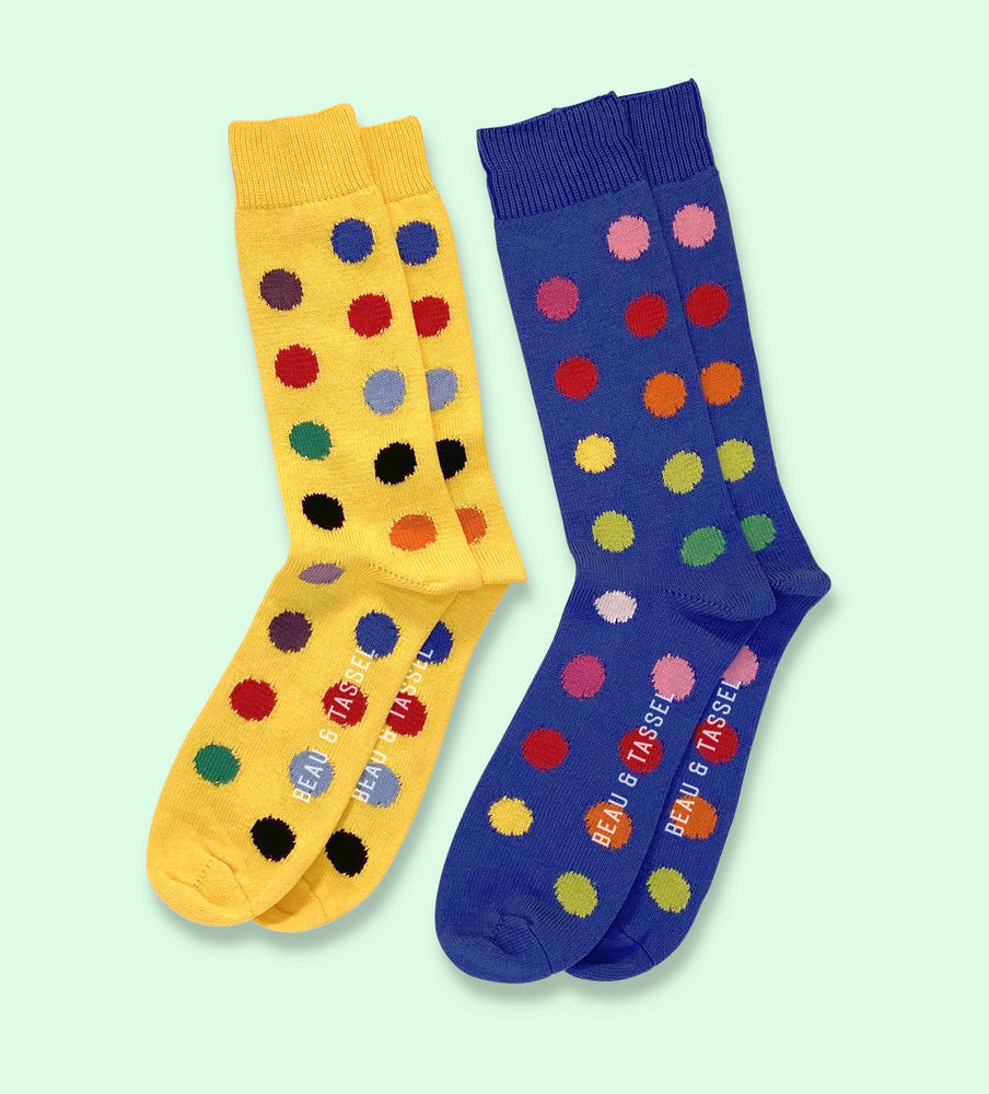 
                  
                    Load image into Gallery viewer, Cotton Gift Set: Royal Spots - Caranby Yellow &amp;amp; Downing Blue
                  
                