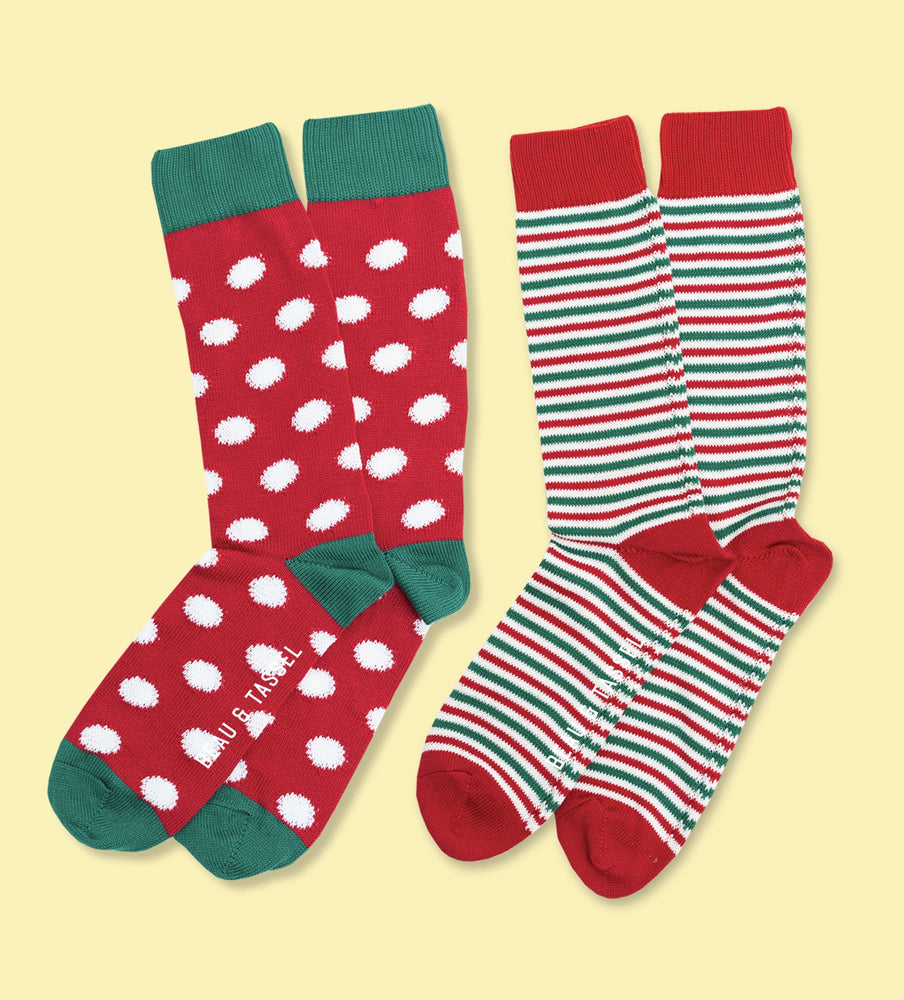
                  
                    Load image into Gallery viewer, Cotton Gift Set: Christmas - Stripes and Spots
                  
                